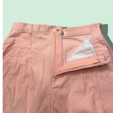 [USED] コーデュロイ♡パステルPINK タックPANTS
