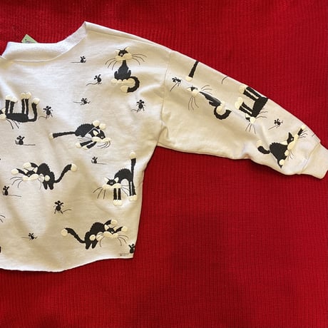 [USED] クロネコ発泡プリントSWEAT🐈‍⬛