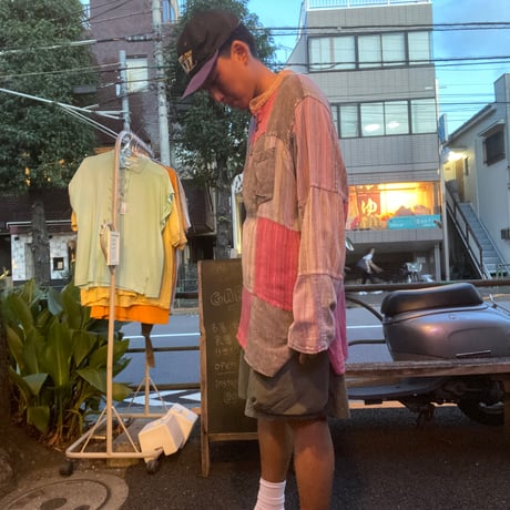 [USED] インド綿 パッチワーク P/O SHIRTS