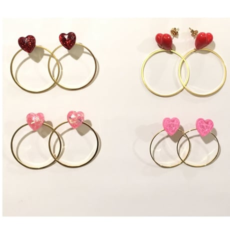 [BENICOTOY] miniハートRINGピアス