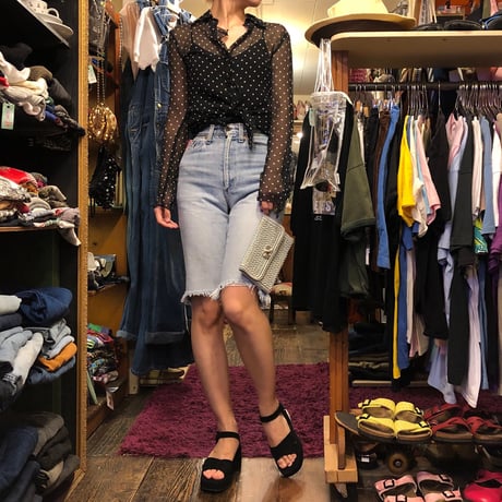 [USED]  ドット柄 SILK  BLOUSE