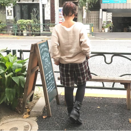[USED] チェック柄タックショーツ