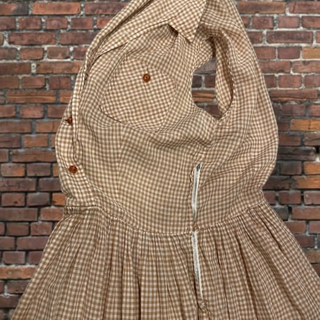 [USED] 60‘vintage ギンガムチェックワンピース