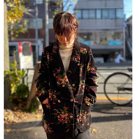 [USED] 花柄 ベロアJACKET