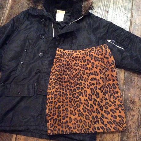 [USED]Real leather レオパード柄スカート