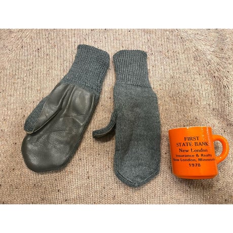 [DEADSTOCK] スイス軍 WOOL/LEATHER ミトングローブ