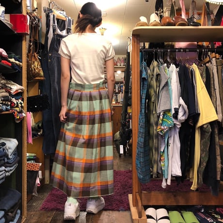 [USED] マドラスチェック ロングSKIRT