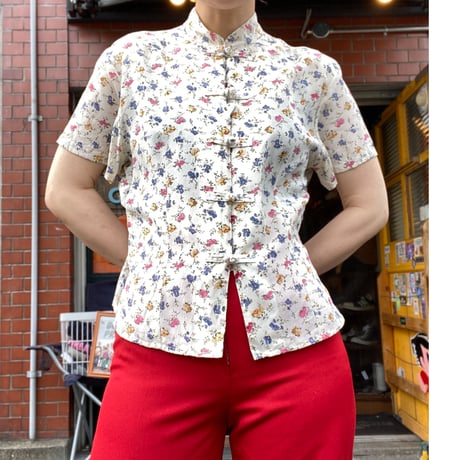 [USED] 花柄チャイナシャツ