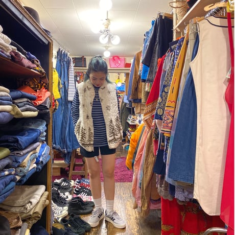 [USED]made in U.S.A. ❄️&🌲ファーzipベスト！