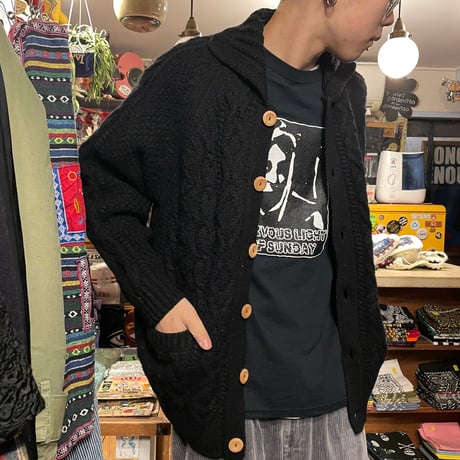 [USED] BLACK アランニットカーディガン