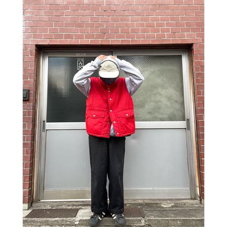 [USED] 80's 真っ赤な ダウンベスト (POLYわた)