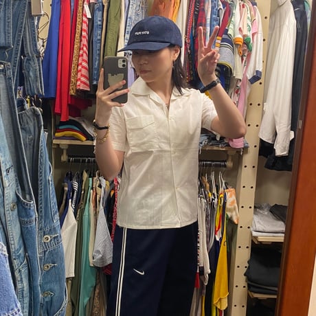 [USED]vintage!! Girlサイズの開襟シャツ