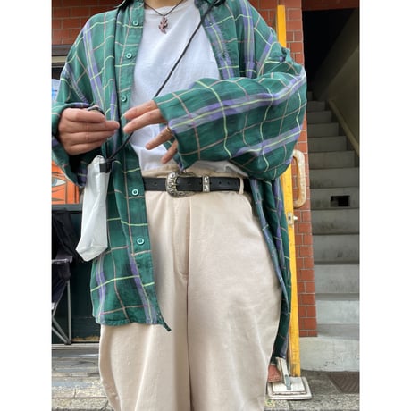 [USED] SILK チェックシャツ