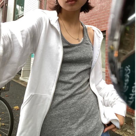 [USED]アメアパ🤍white zip parka