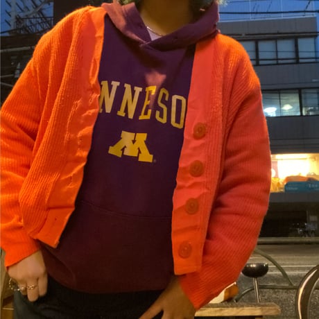 [USED] VividOrange🍊ショート丈カーディガン