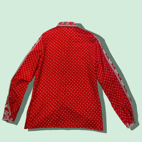 [USED] 70's RED ペイズリー柄シャツ