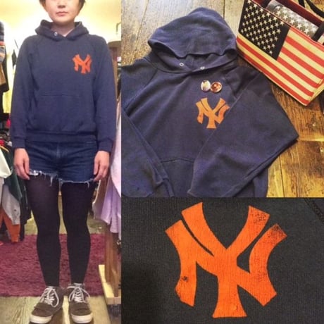 [USED] OLD NYヤンキース ロゴPARKA