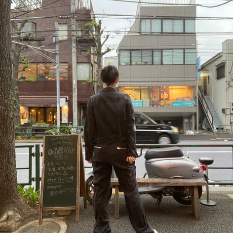 [USED] black denimライダースJKT