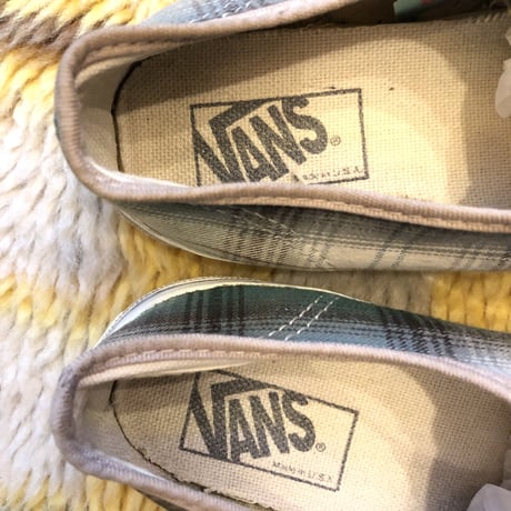 [USED] 90's VANS  AUTHENTIC / GREEN CHECK