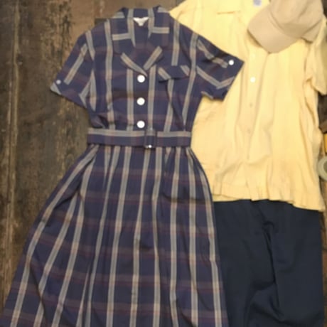 [USED] 開襟チェックシャツワンピース