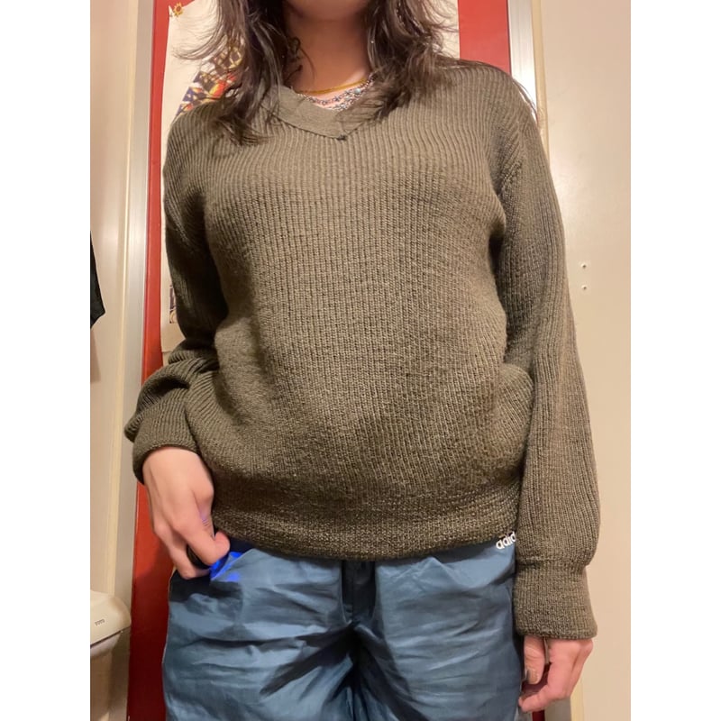 USED]Vネック ローゲージニット | garden730