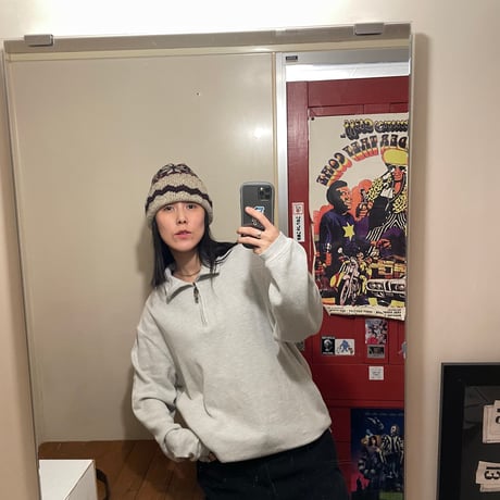 [USED] ハーフジップ BIG SIZE リブトップス