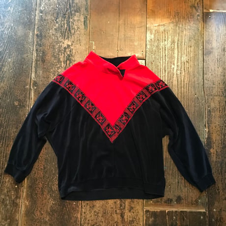 [USED]チャイナ風ベロアトップ