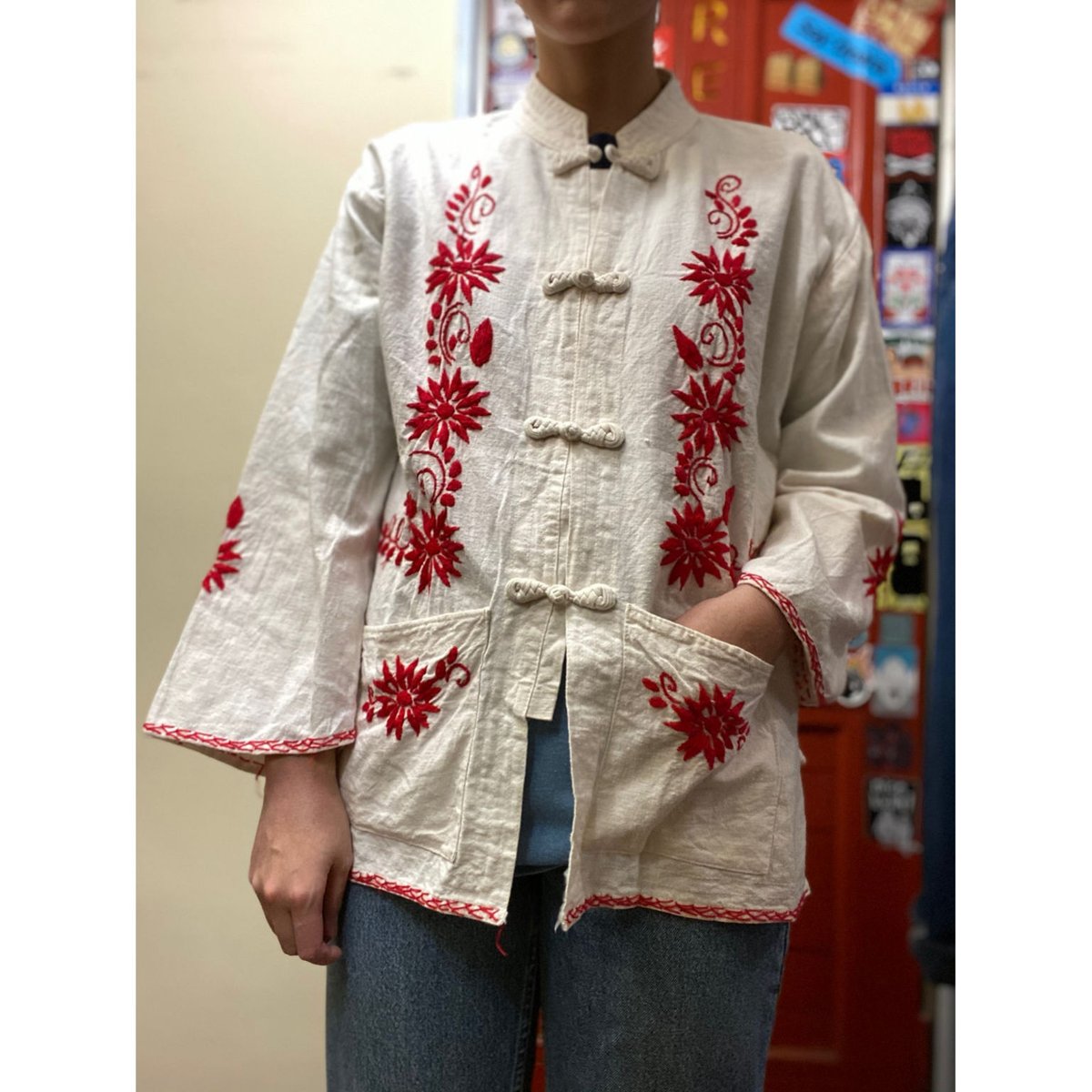 tusor court by Haband 総柄 チャイナシャツ tusor court by Haband 総柄 チャイナシャツ