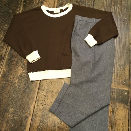 [USED] チョコ色♡ バイカラー SWEAT