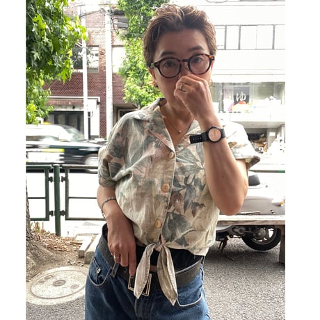 [USED花柄前結びシャツ ♡