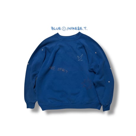 [HILITE STORE] ハンドメイド刺繍SWEAT/ブルー①