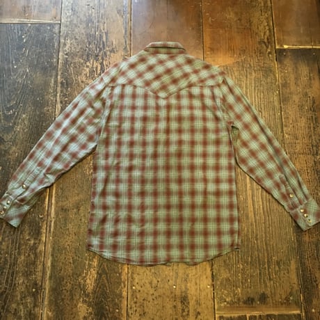 [USED] チョコミントカラー♡ チェックウエスタンシャツ
