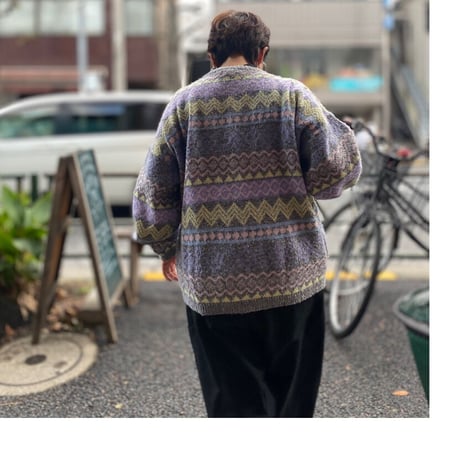 [USED] パステルカラーノルディック柄ニットカーディガン❄️