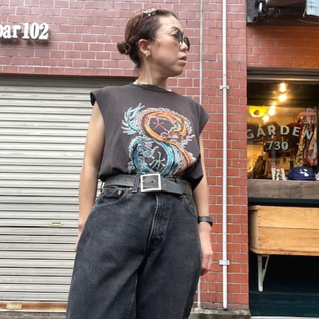 [USED]  ドラゴン☯️🐉プリント Tee  CUTOFF