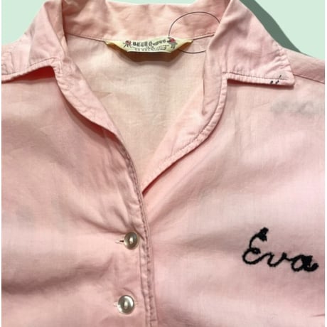 [USED] vintage Hilton PINK🩷ボーリングシャツ