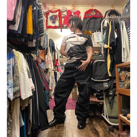 [USED] BLACK COTTON CARGO Pants