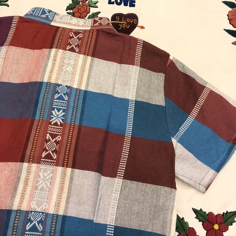 [USED] チェック柄シルクチャイナシャツ♡