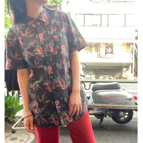 [USED]ガイコツ💀アロハシャツ🌺