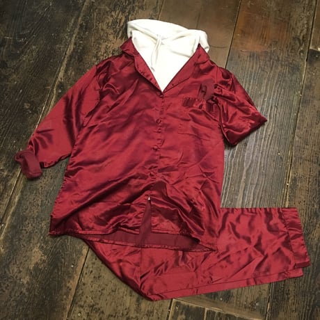 [USED] サテンレッド！CHINA SHIRTS