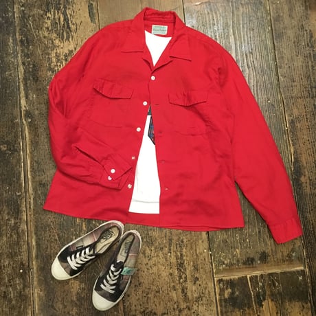 [USED] Vintage!RED!オープンカラーシャツ