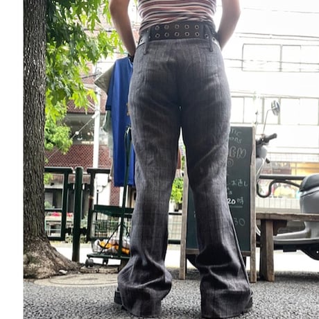 [USED] 渋めカラー🩶グレンチェックフレアPANTS