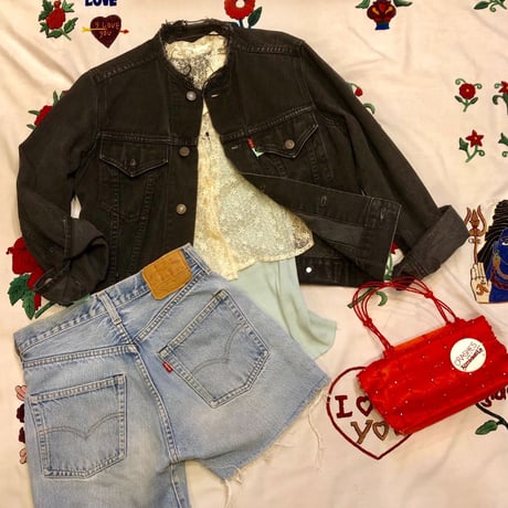 [USED]  Good Size! Levi's BLACK DENIM JKT
