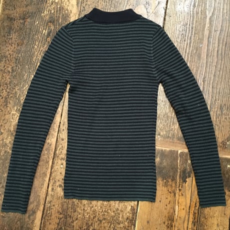 [USED] リブボーダーモックネックニット