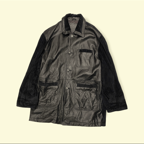 [USED] LEATHER×CORDUROY♡ LONG JKT
