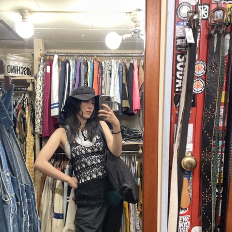 [USED] BLK かぎ編み レース タンクトップ ♡