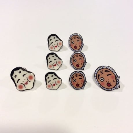 [BENICOTOY] オカメ＆ヒョットコ ピアス