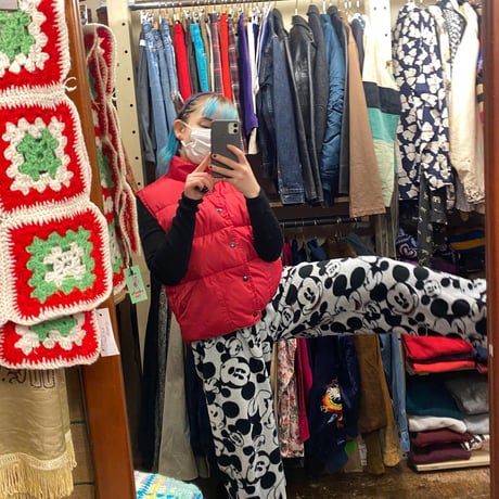 [USED] ミッキー総柄フリースパンツ