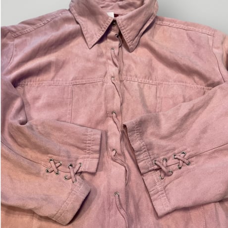 [USED] かわいいカラー♡PINK ヌバック風shirt