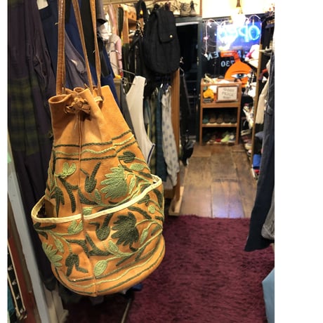 [USED] レザー巾着BAG