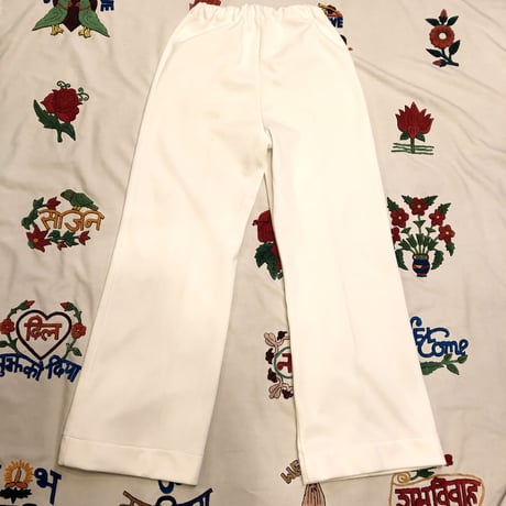 [USED] 70's WHITE  POLY PANTS♡